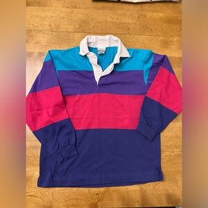 Vintage 1990s IZOD BOYS Colorblock rugby shirt
